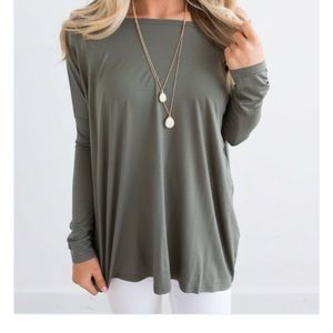 Long Sleeve Olive Solid Knit